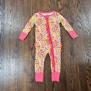 EASWEET Bamboo Viscose Ruffled Convertible Footie Pajamas - Bloomburst